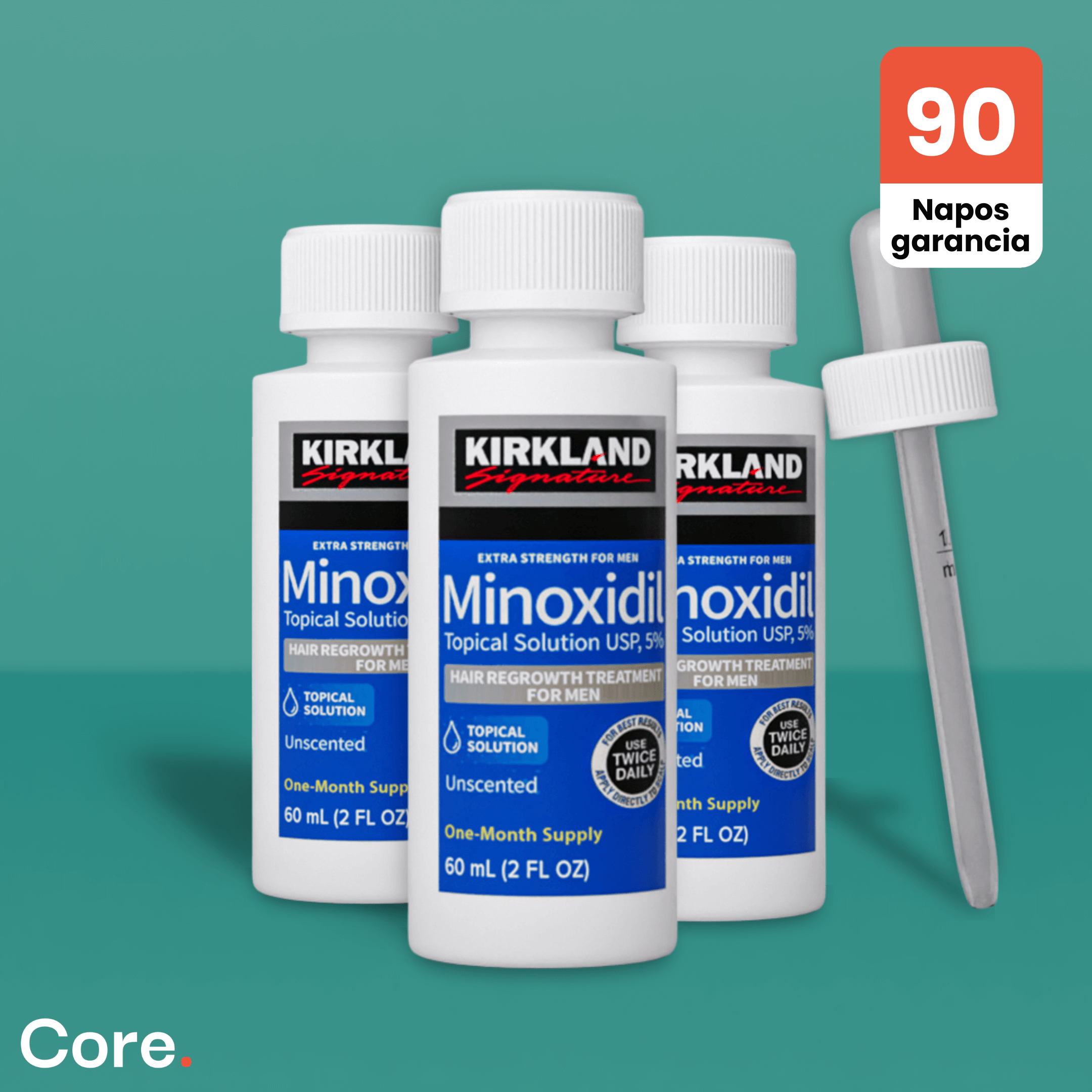 Kirkland Minoxidil 5% haj-, és szakállnövesztő - 3 havi adag folyadék