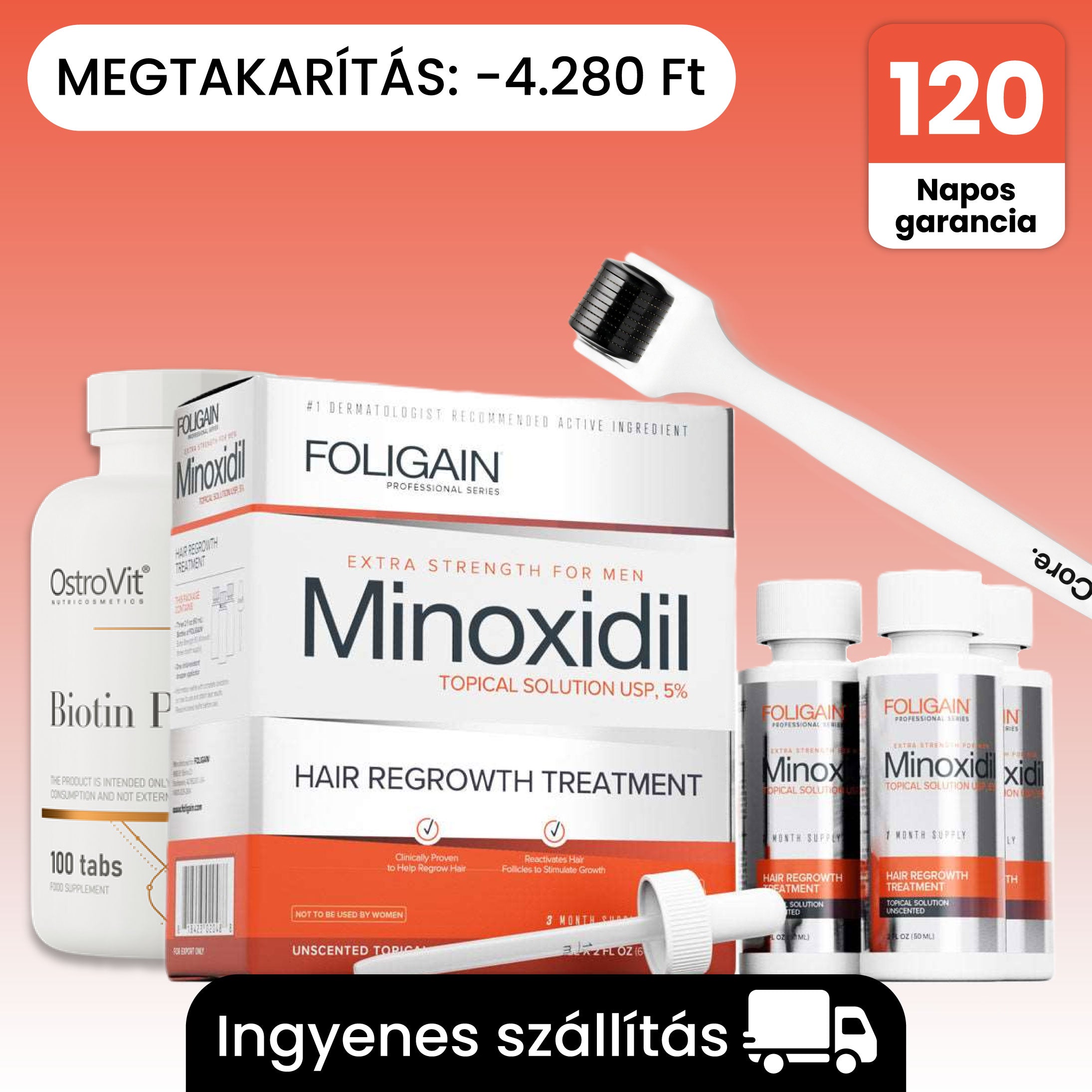 Foligain Minoxidil Komplex hajnövesztő rutin (3 havi)