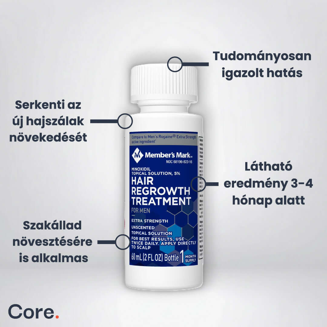 Member's Mark Minoxidil 5% haj-, és szakállnövesztő - 3 havi adag folyadék