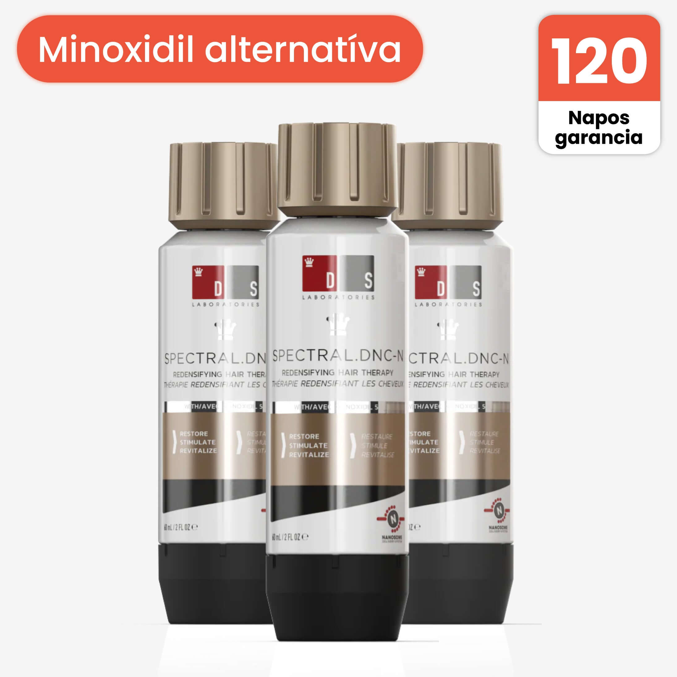 DS Labs 5% Nanoxidil hajnövesztő szérum, Minoxidil alternatíva - 3 havi adag
